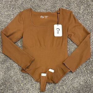 ZYIA Cocoa Marzena Bodysuit - long sleeve